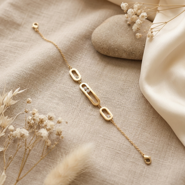 Modern Link Crystal Bracelet