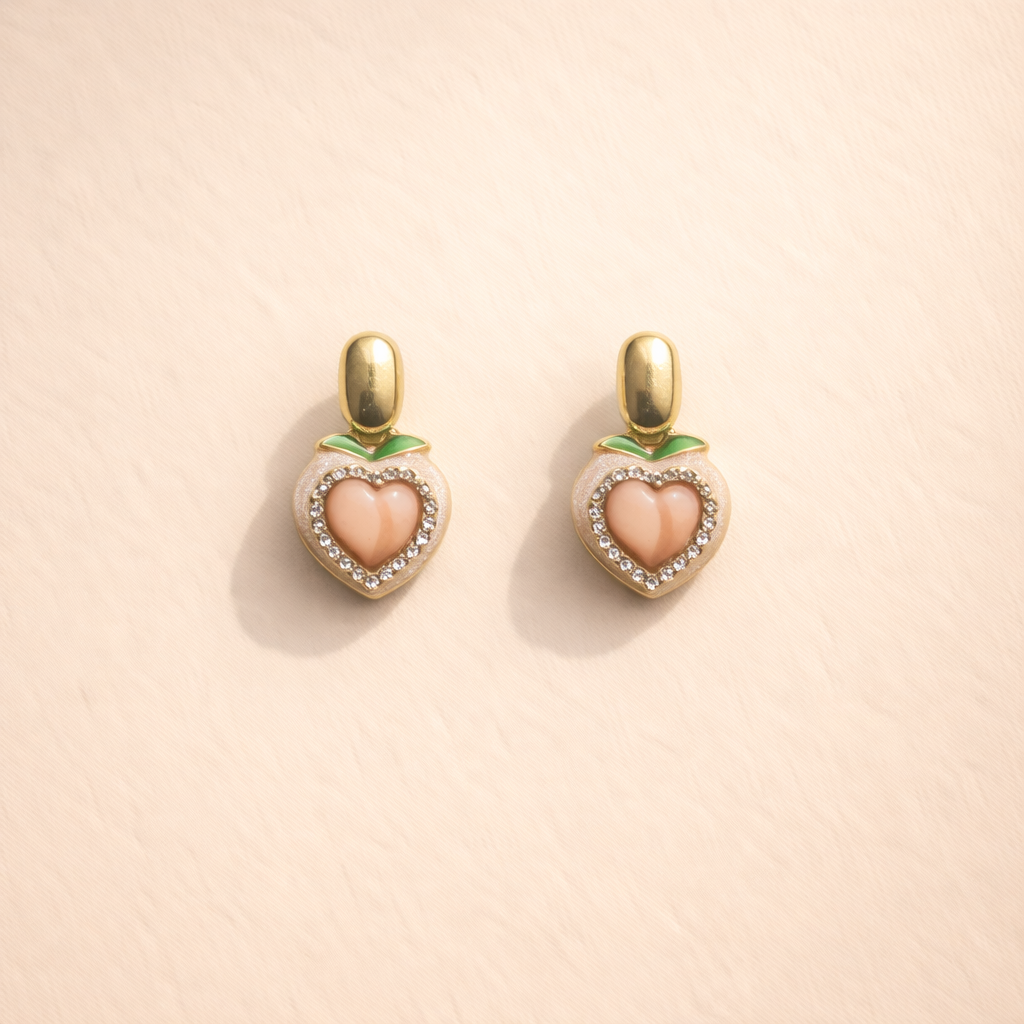 Crystal Heart Drop Earrings