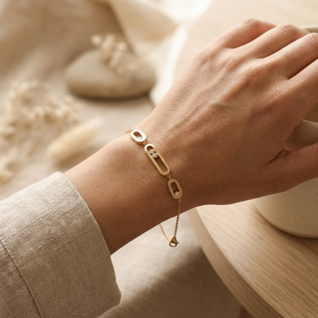 Modern Link Crystal Bracelet