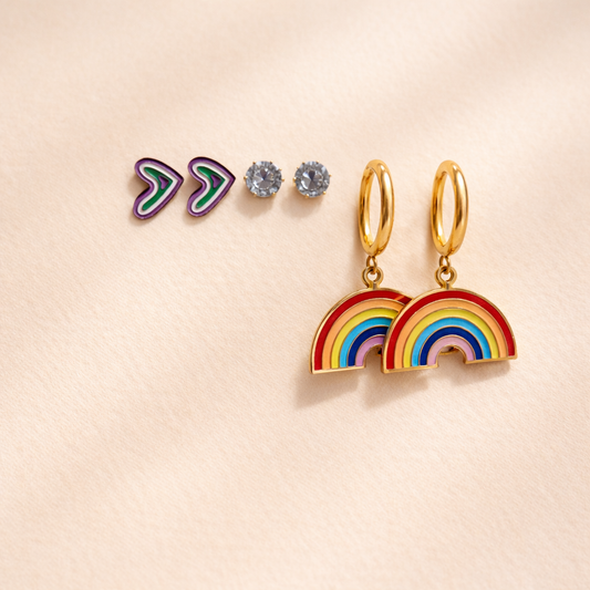 Rainbow Candy Hoop Earrings