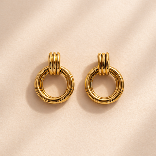 Double Layer Gold Hoops