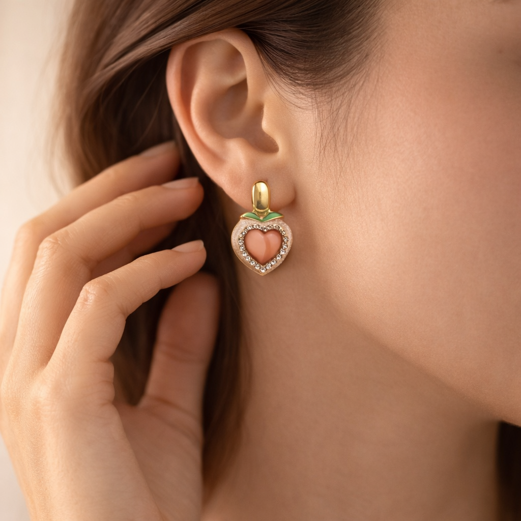 Crystal Heart Drop Earrings