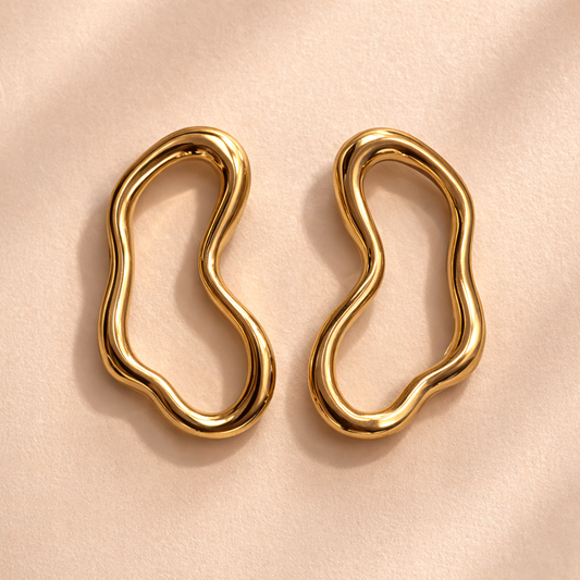 Abstract Gold Statement Hoops