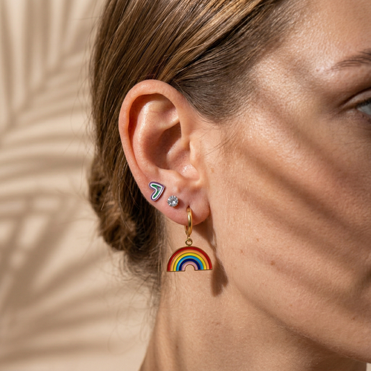Rainbow Candy Hoop Earrings