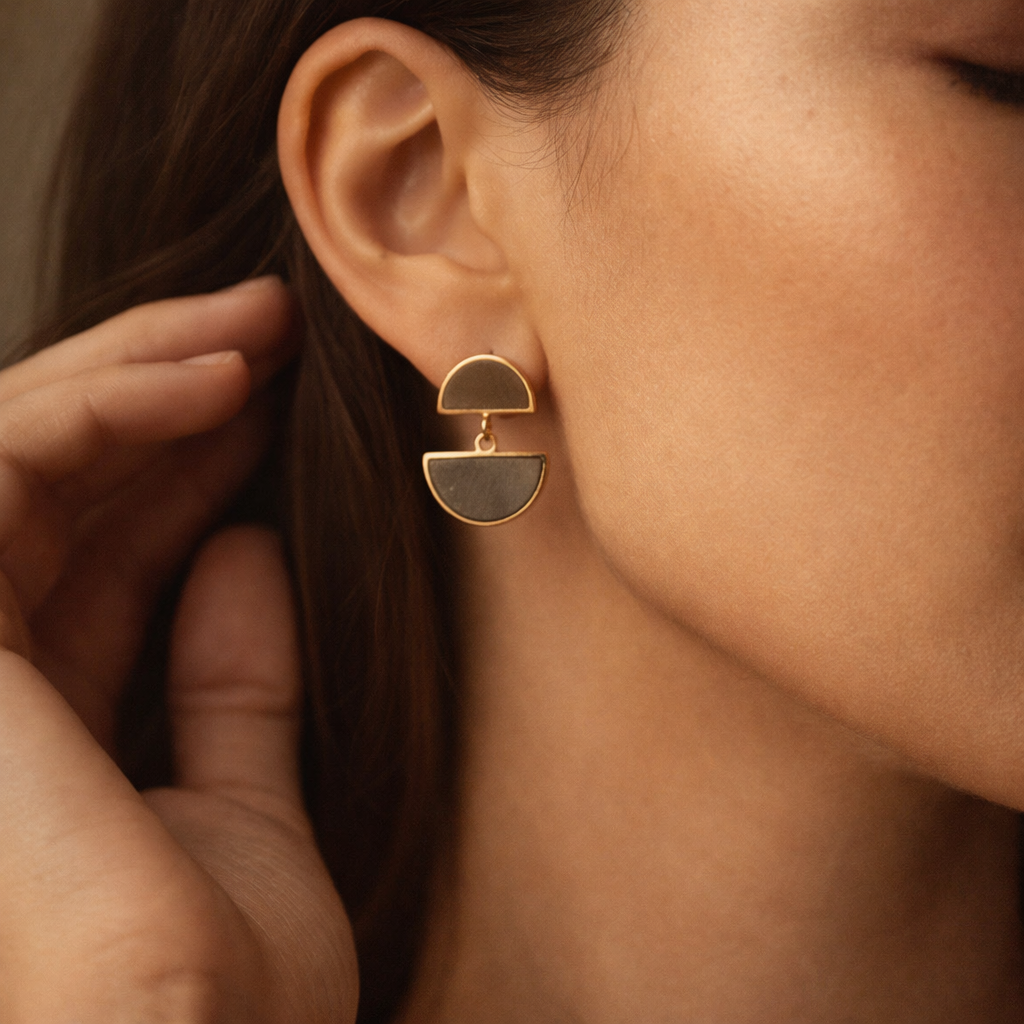 Modern Half Moon Earrings