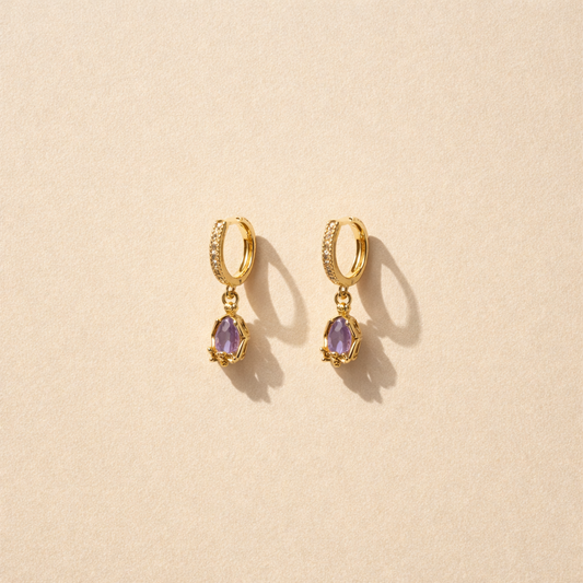 Lavender Spark Drop Earrings