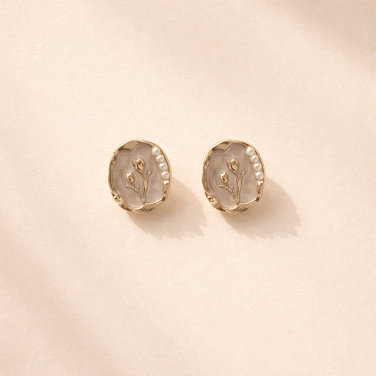 Vintage Floral Stud Earrings