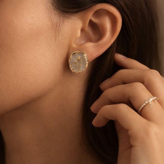 Vintage Floral Stud Earrings